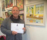 Receiving Highly Commended Award at West Sussex Art Society Art Exhibition April 2021